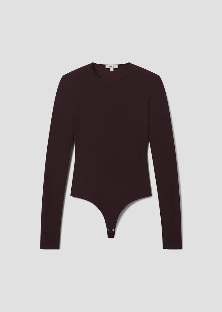Aura Long Sleeve Bodysuit Chocolate| Agolde - Image 5