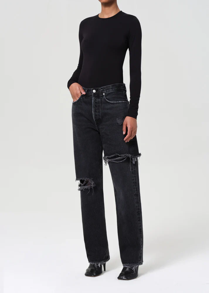 Aura Long Sleeve Bodysuit Black| Agolde - Image 3
