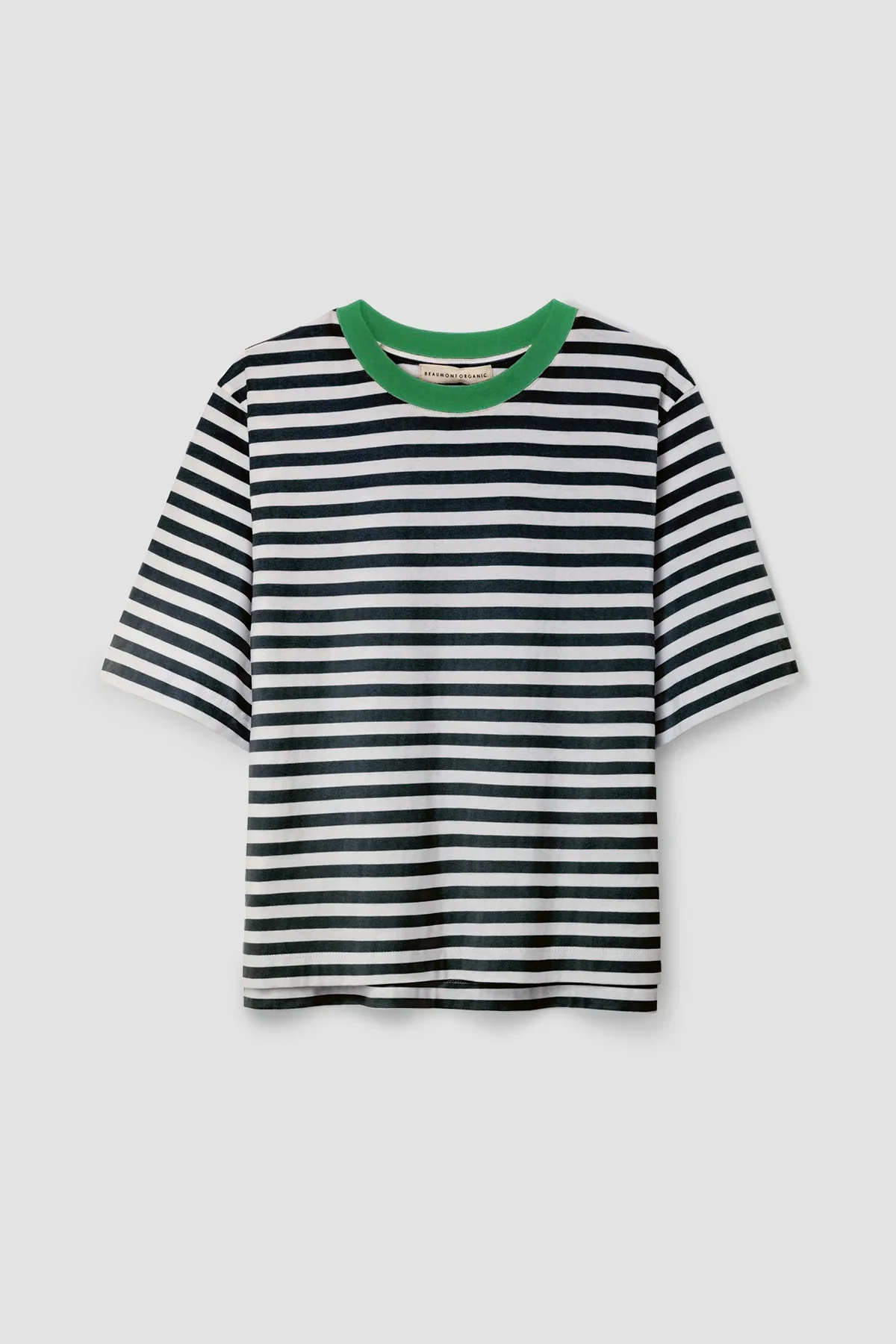 Bay Sue Boxy T-Shirt Black Stripe w/ Green | Beaumont Organic - Image 5