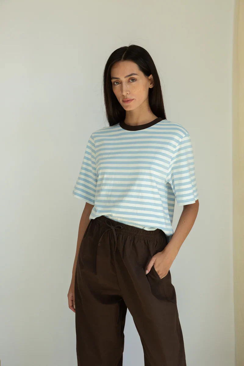 Bay Sue Boxy T-Shirt Pale Blue | Beaumont Organic - Image 3