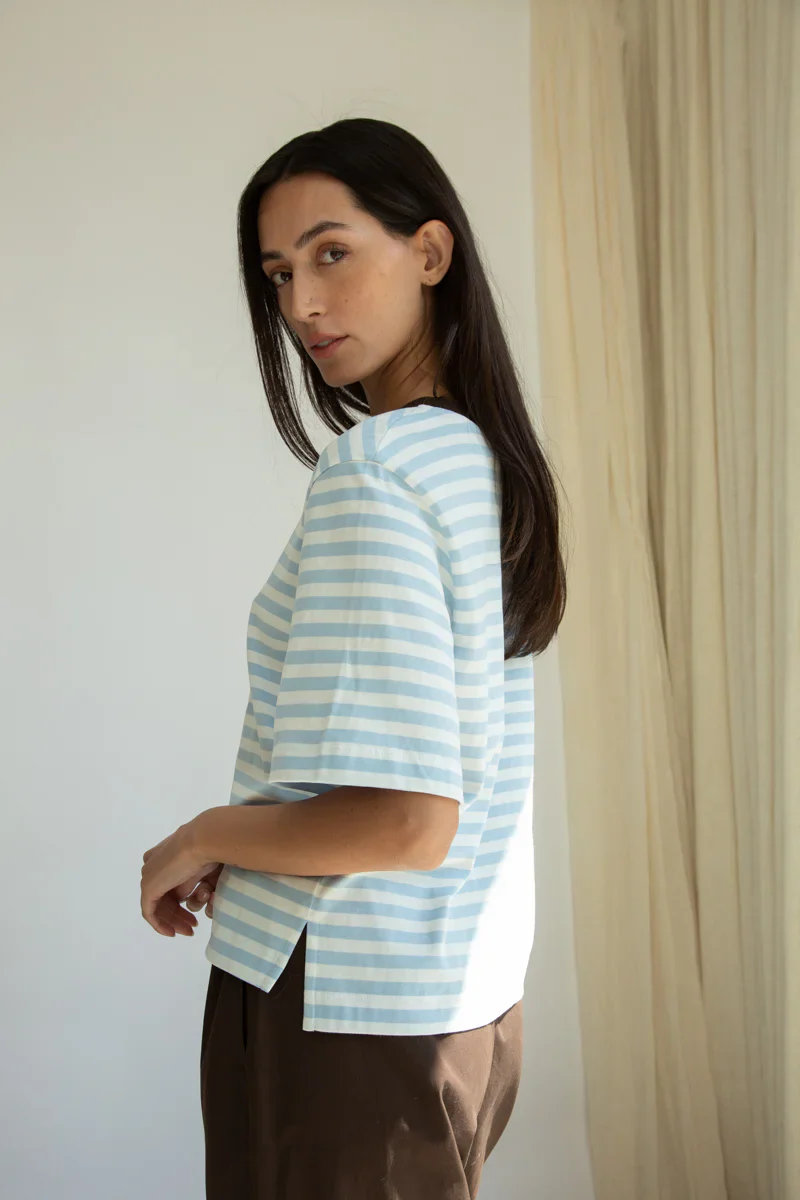 Bay Sue Boxy T-Shirt Pale Blue | Beaumont Organic - Image 4