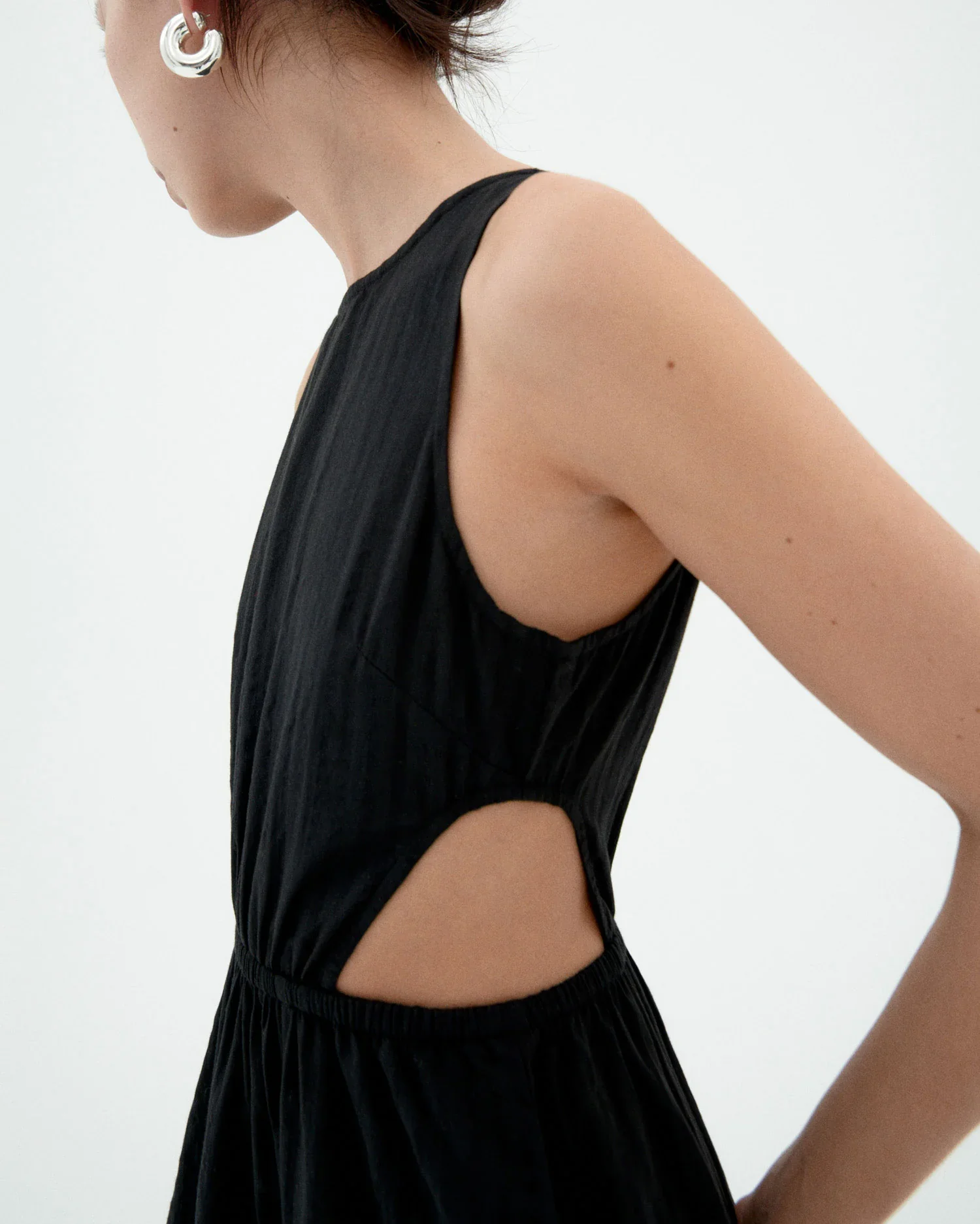 Black Seersucker Dress | Thinking Mu - Image 3
