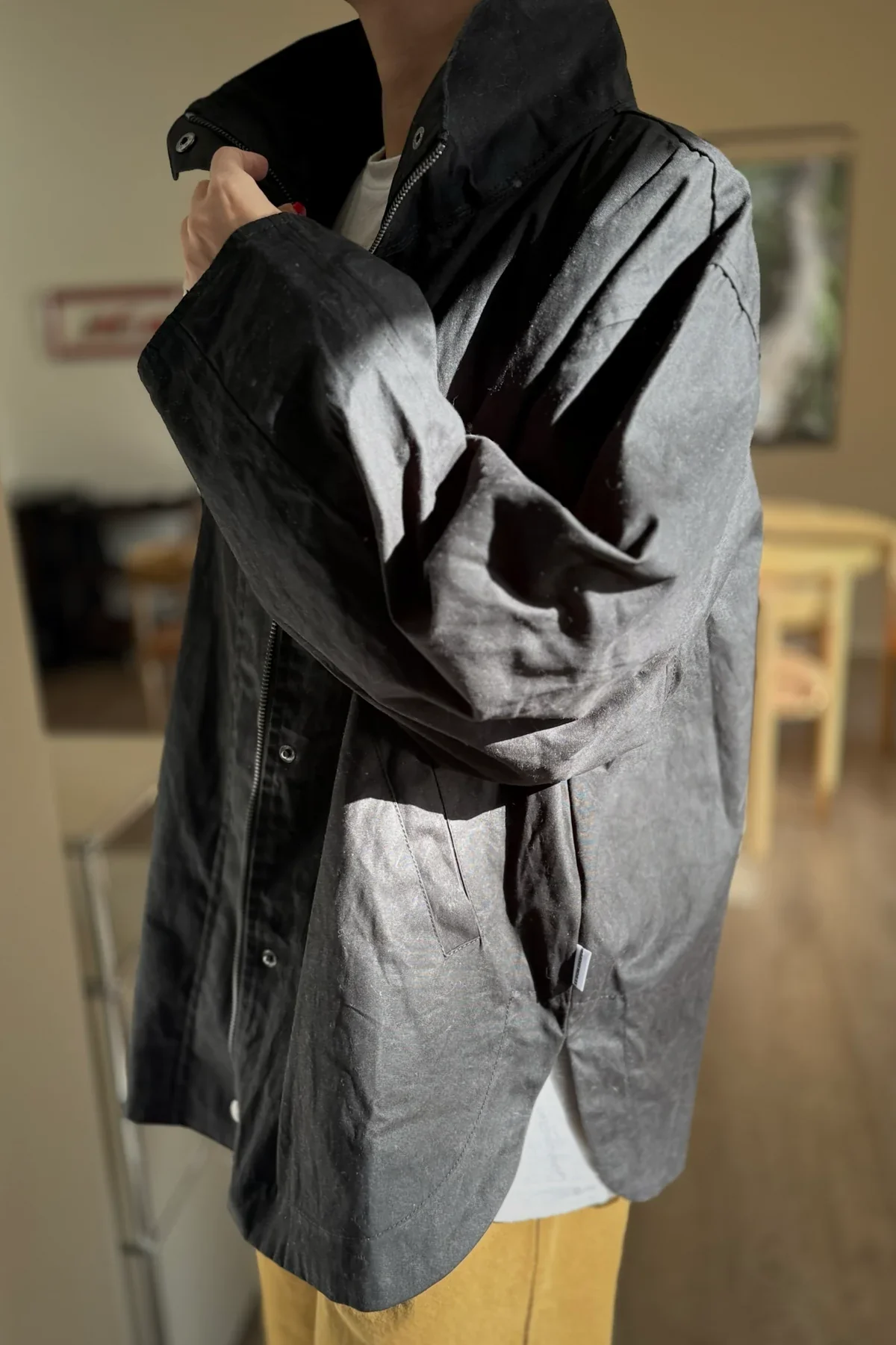 Blair Waxed Canvas Jacket in Black | Le Bon Shoppe - Image 2