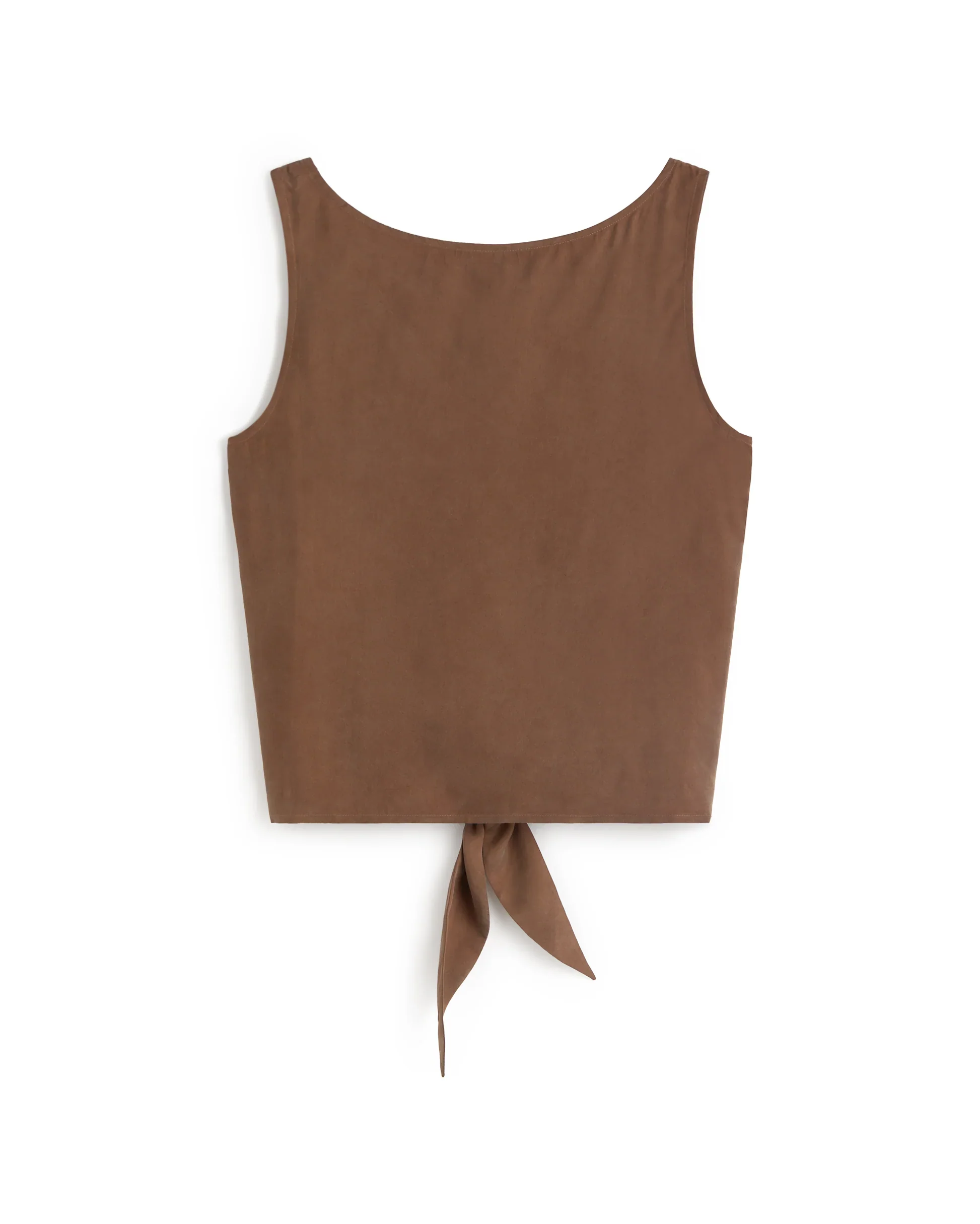 Cupro Top w/ Bow in Brown | Thinking Mu - Image 4