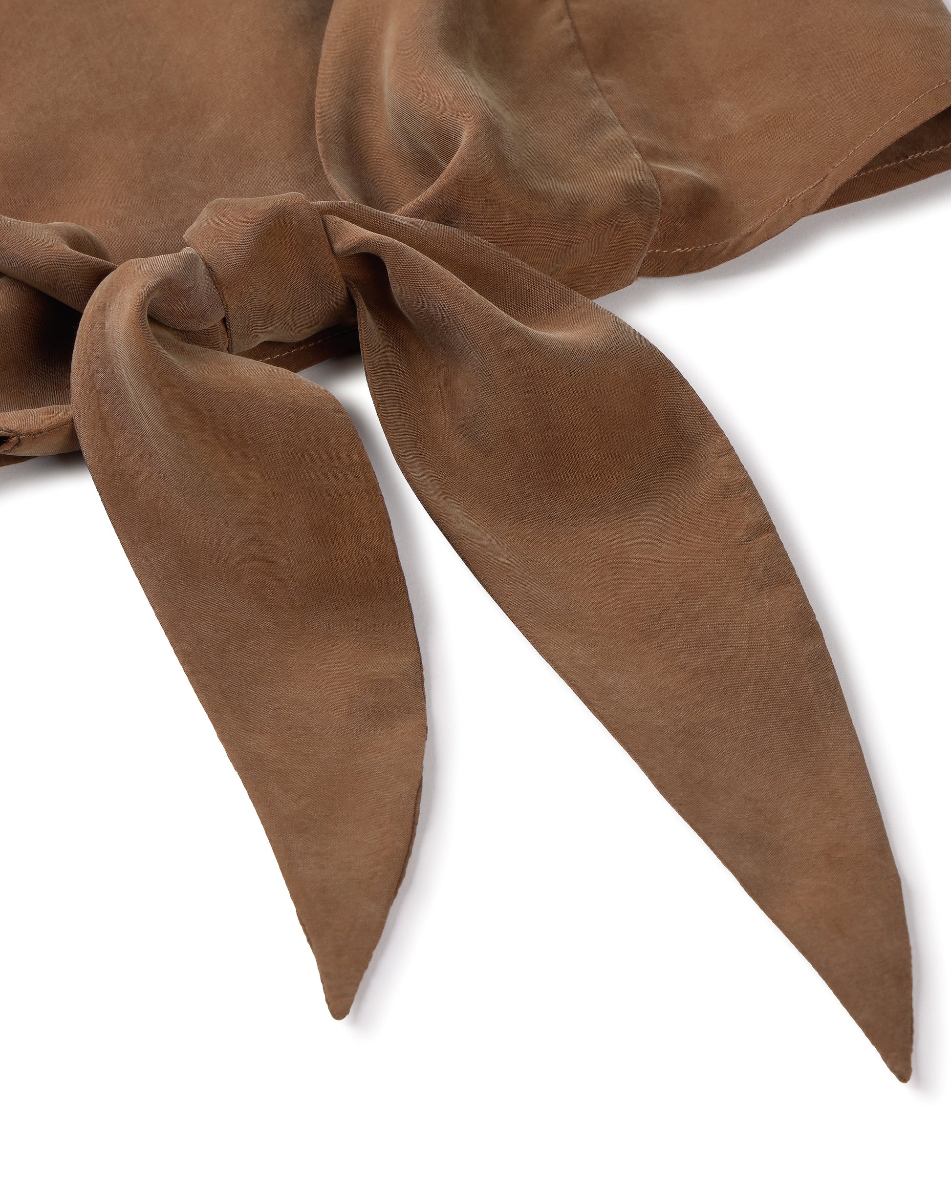 Cupro Top w/ Bow in Brown | Thinking Mu - Image 5
