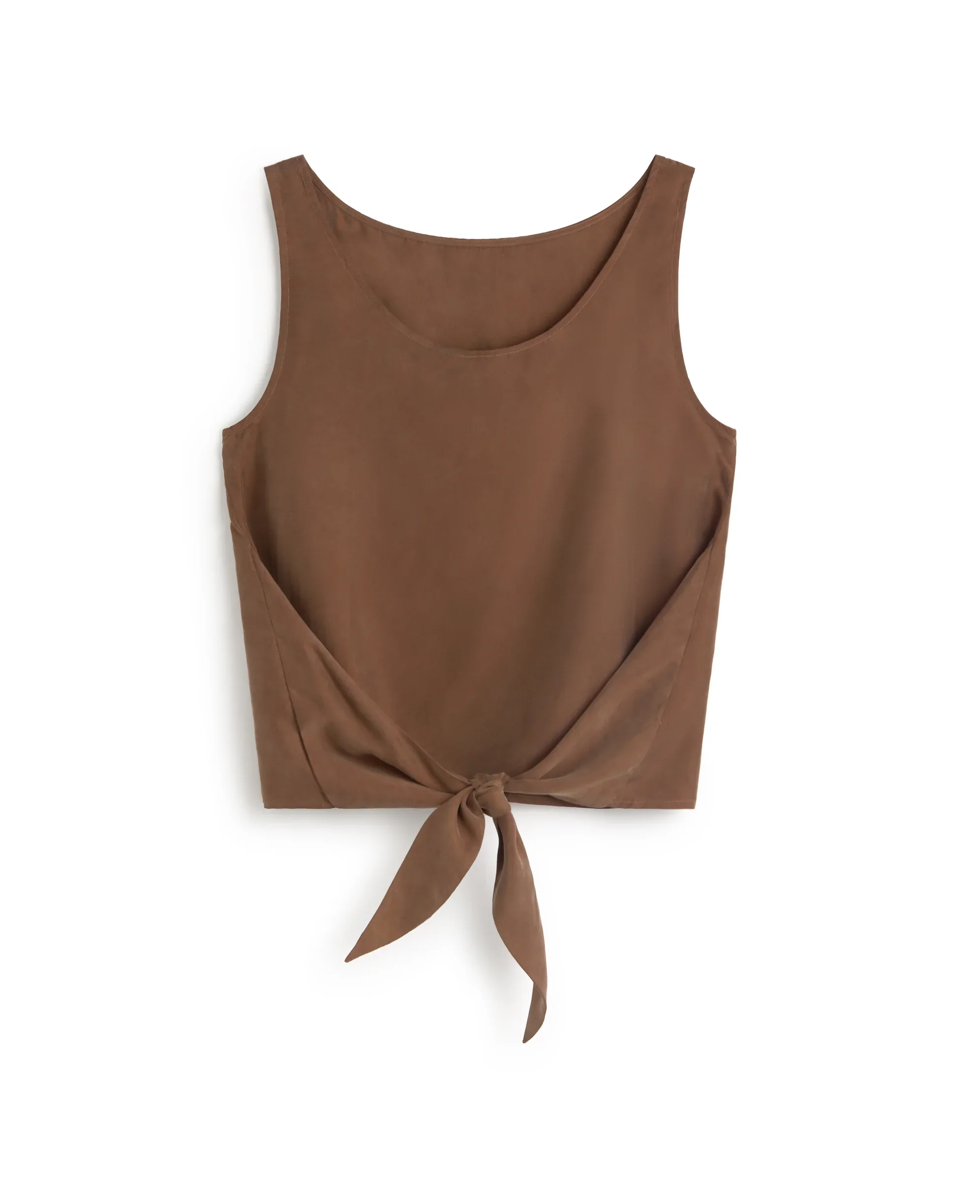 Cupro Top w/ Bow in Brown | Thinking Mu - Image 6