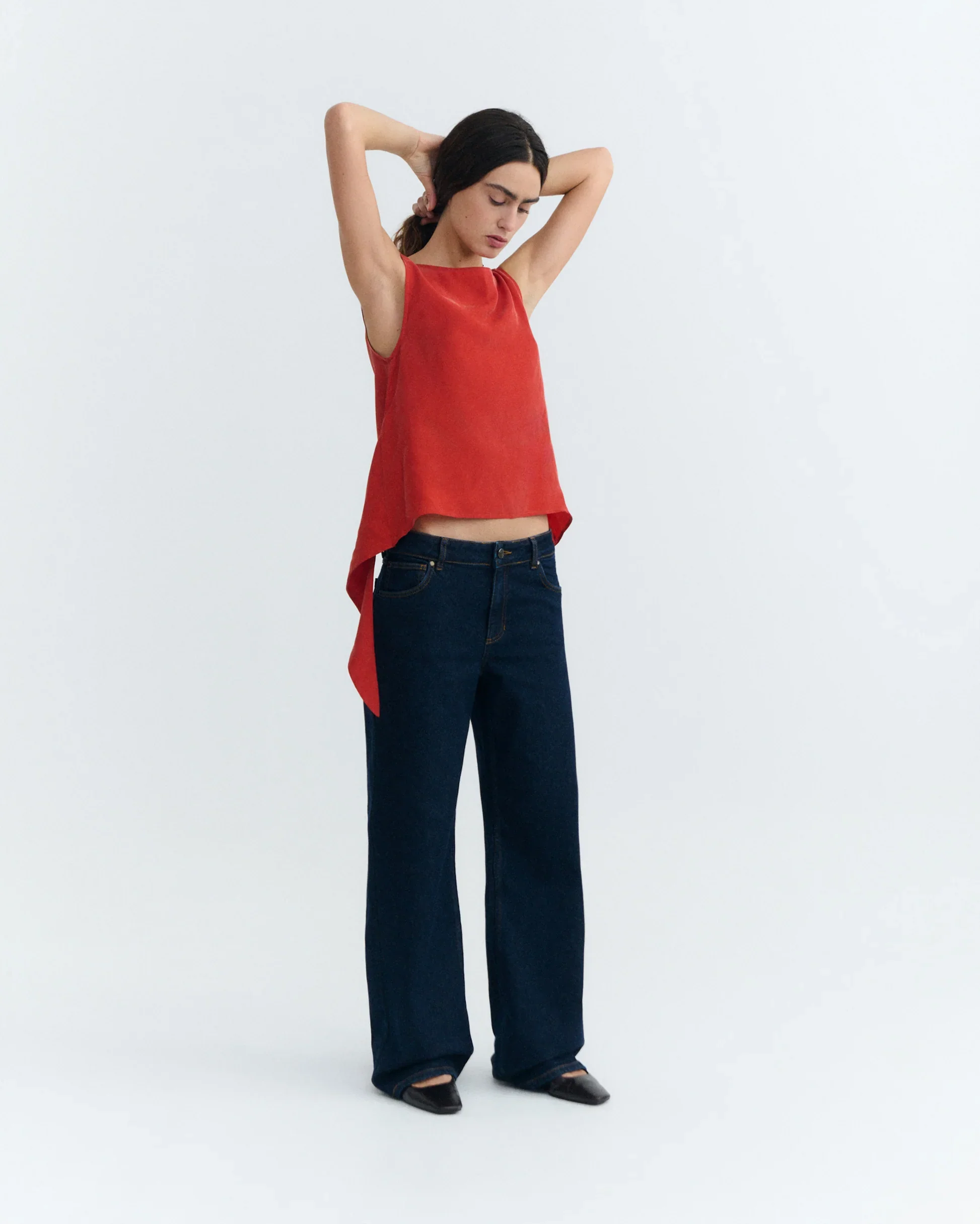Cupro Top w/ Bow in Red| Thinking Mu - Image 6