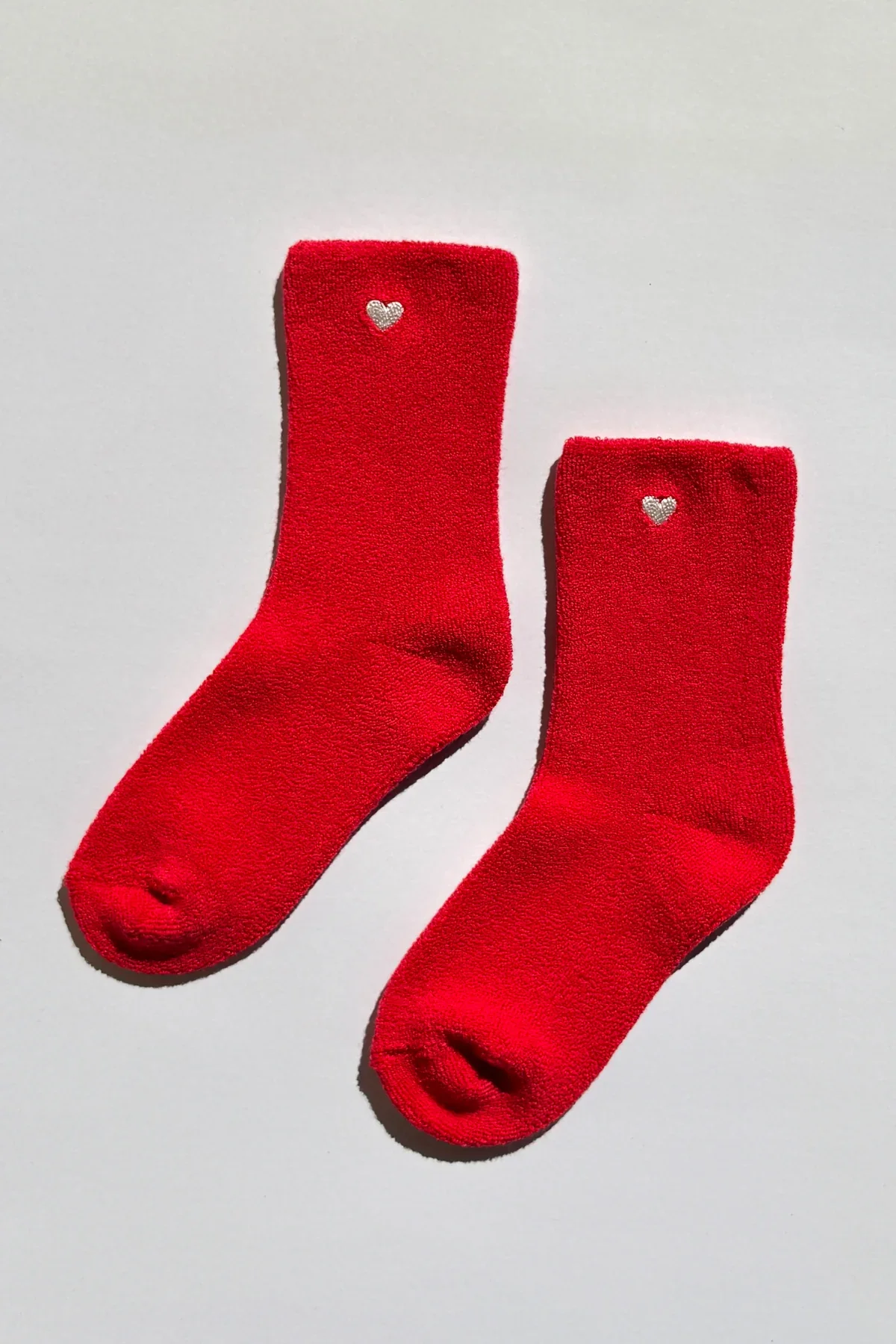 Embroidered Cloud Sock Classic White + Heart