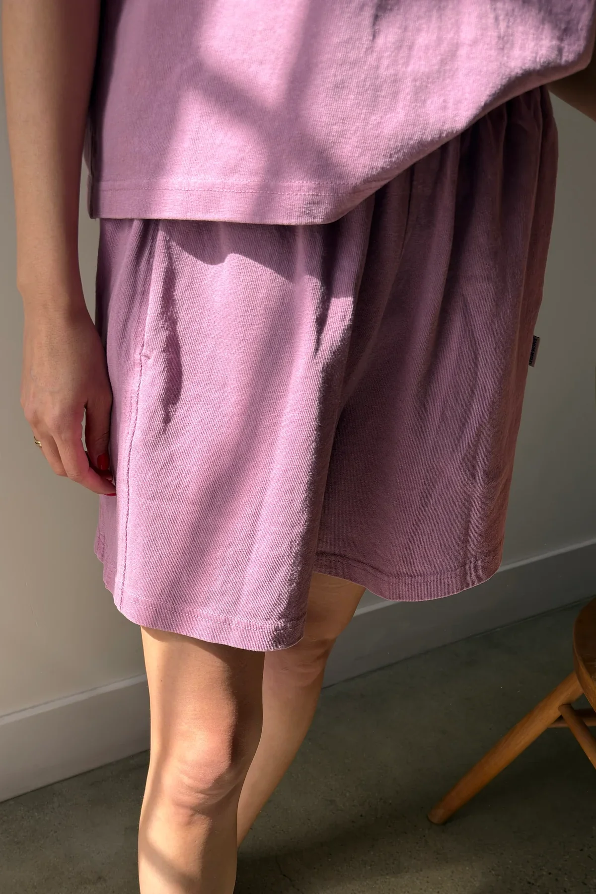 Flared Basketball Shorts Dusty Lilac | Le Bon Shoppe - Image 2