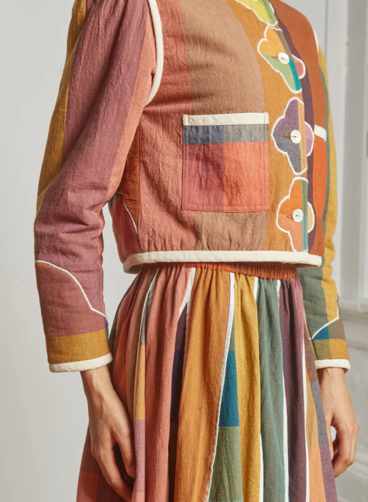 Fleur Quilted Crop Jacket | Rujuta Sheth - Image 3