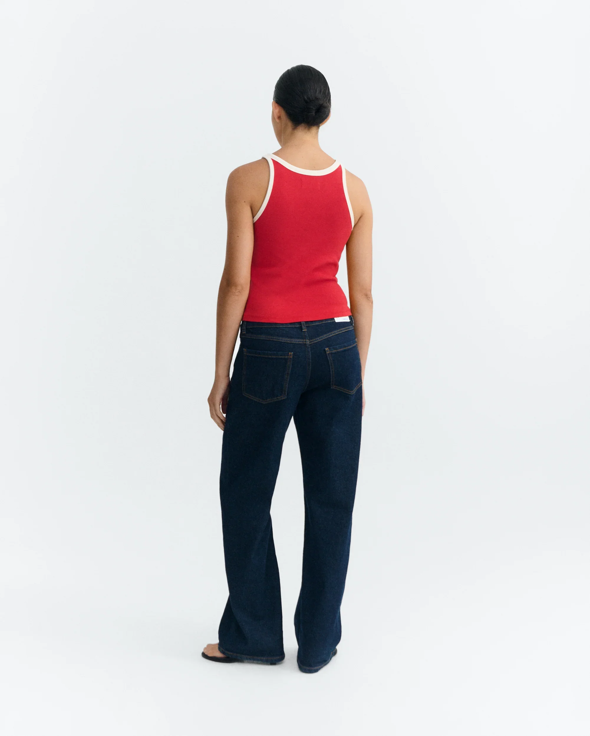 Harriet Tank Red w/ White | Thinking Mu - Image 4