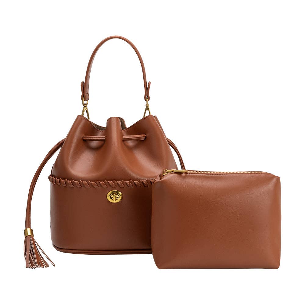Janae Saddle Recycled Vegan Leather Top Handle Bag - Image 4