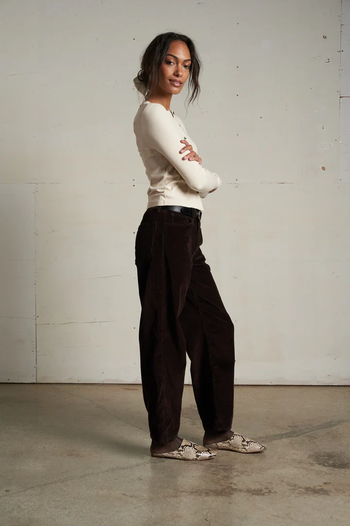 Maureen Lux Rib Button-down in Sugar| perfectwhitetee - Image 3