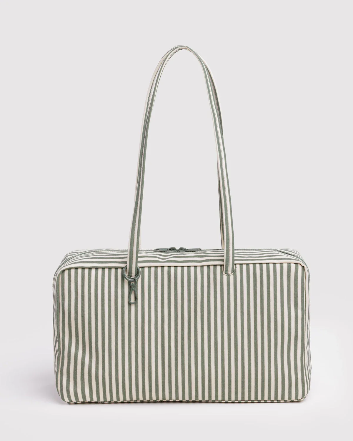 Medium Nylon Shoulder Bag - Sage Stripe - Image 4