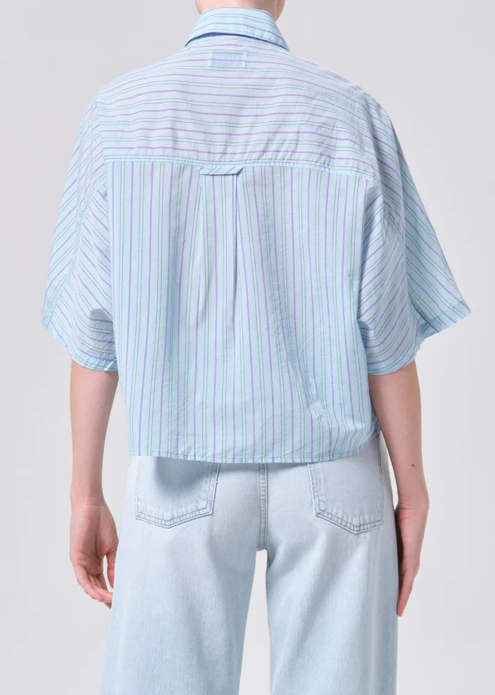 Merrin Shirt Wirrel Stripe Powder Blue | Agolde - Image 5