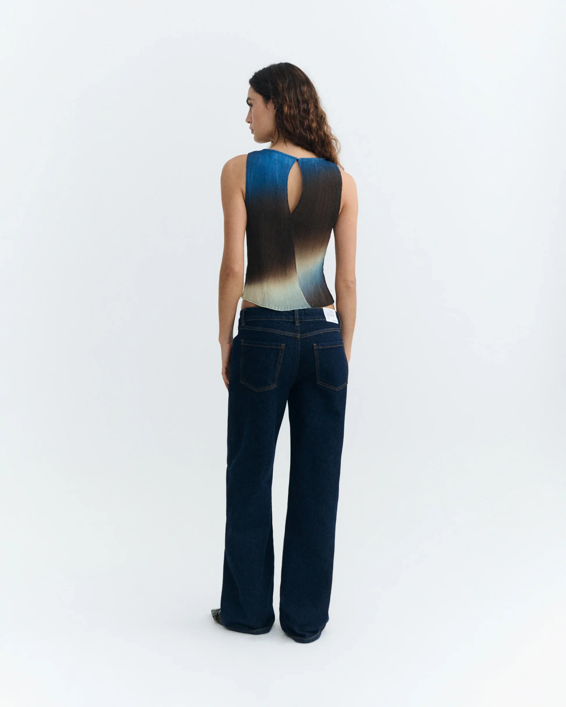 Pleated Blue Top | Thinking Mu - Image 4