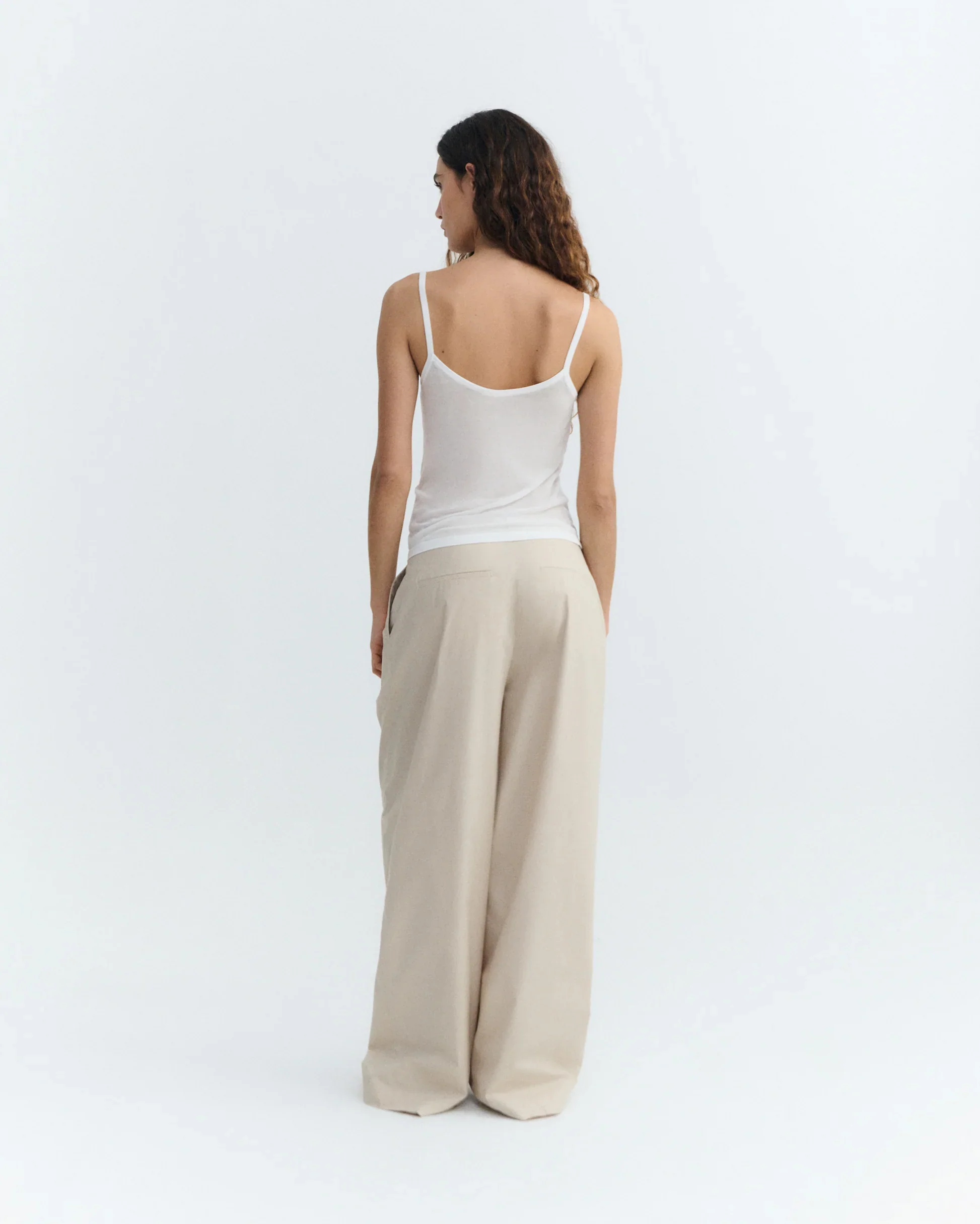 Sheer Knit Tank in White | Thinking Mu - Image 3