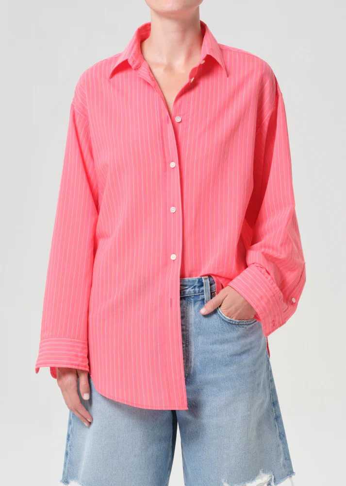 Sona Shirt in In Fontana Stripe Candy | Agolde