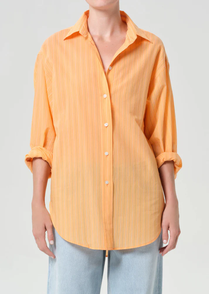 Sona Shirt In Fontana Stripe Orange Soda| Agolde - Image 2