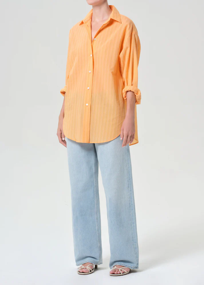 Sona Shirt In Fontana Stripe Orange Soda| Agolde - Image 3