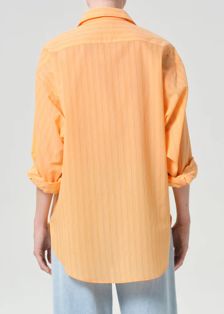 Sona Shirt In Fontana Stripe Orange Soda| Agolde - Image 5