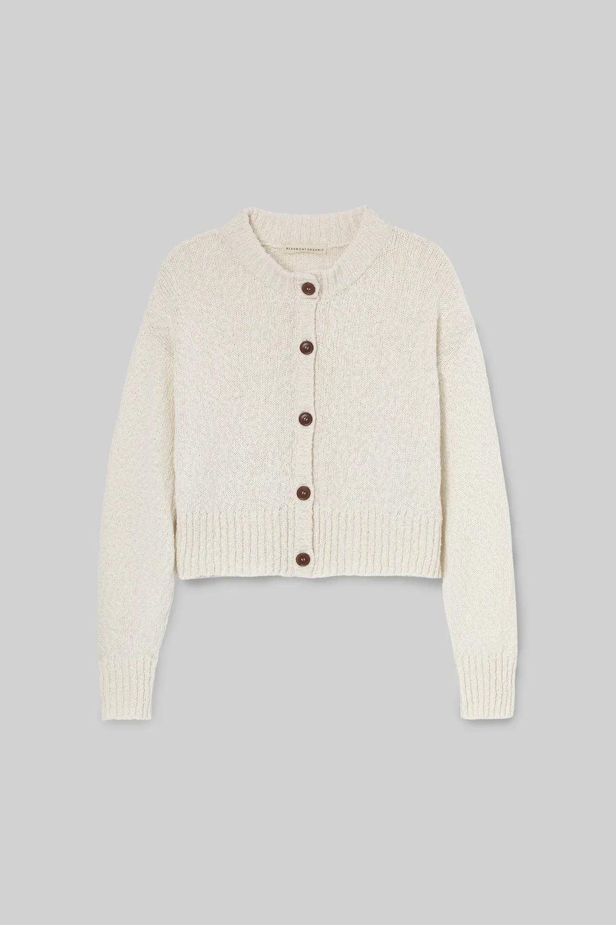 Sugi Cotton Linen Knit Cardigan in Cream | Beaumont Organic - Image 4