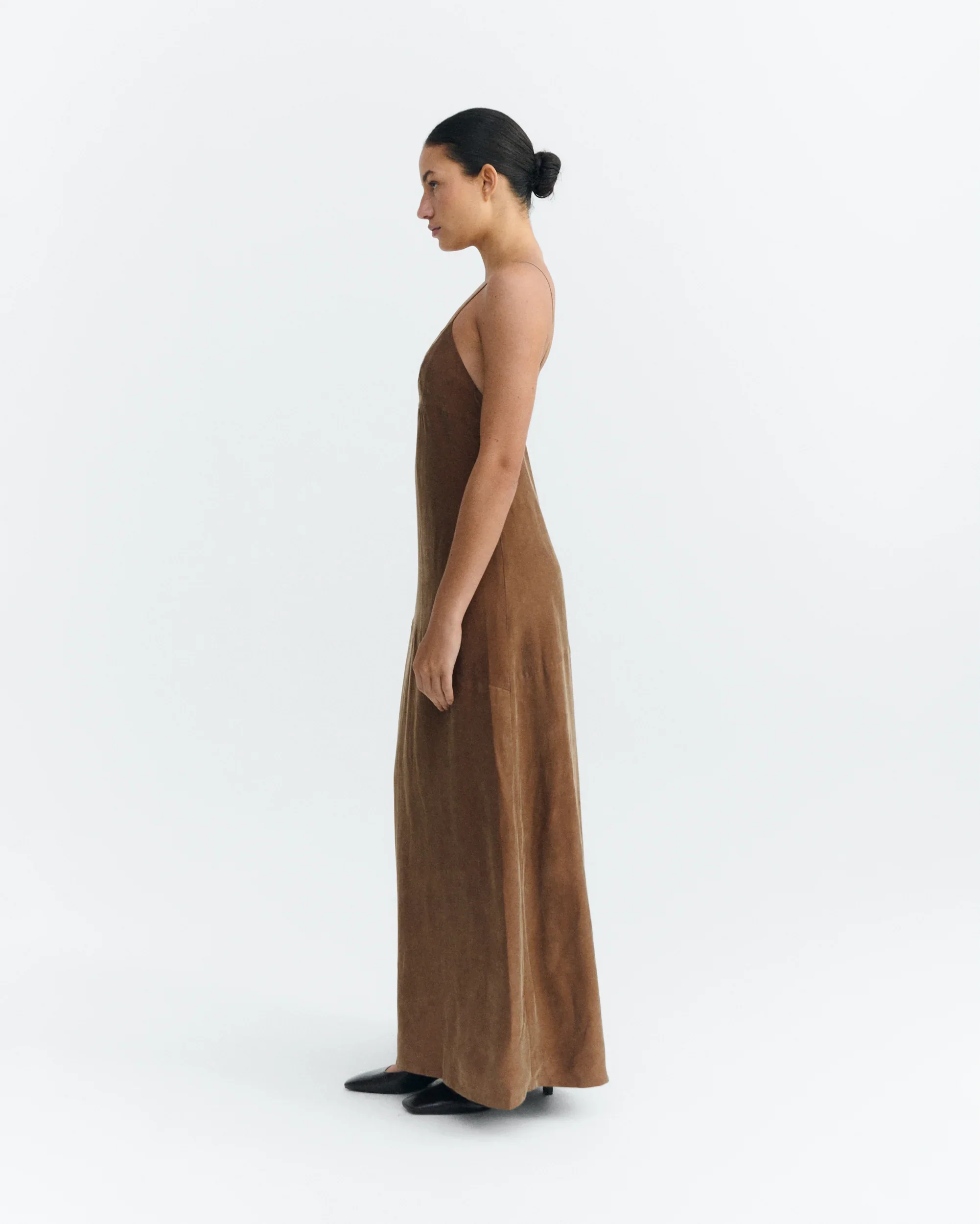 Tank Slip Dress in Mocha | Thinking Mu - Image 4