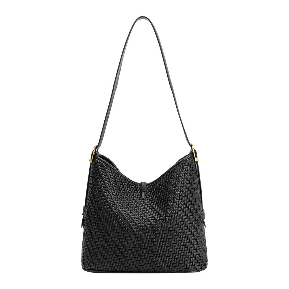 Thalia Black Recycled Vegan Leather Tote Bag - Image 3