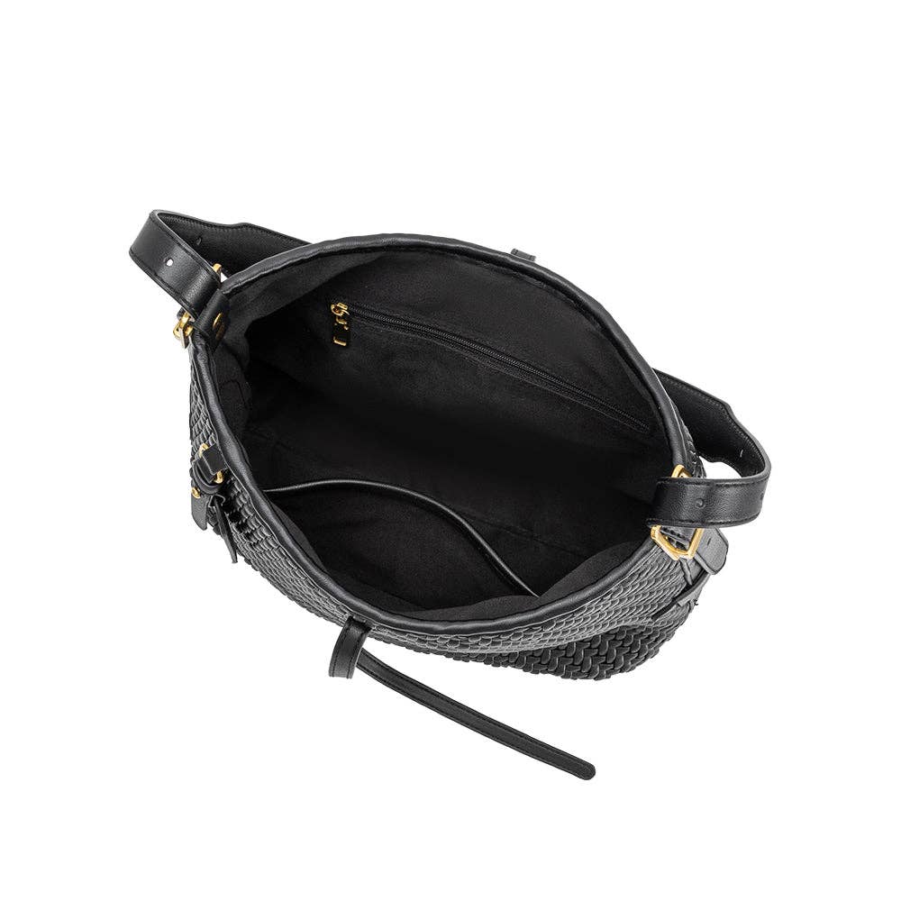 Thalia Black Recycled Vegan Leather Tote Bag - Image 4