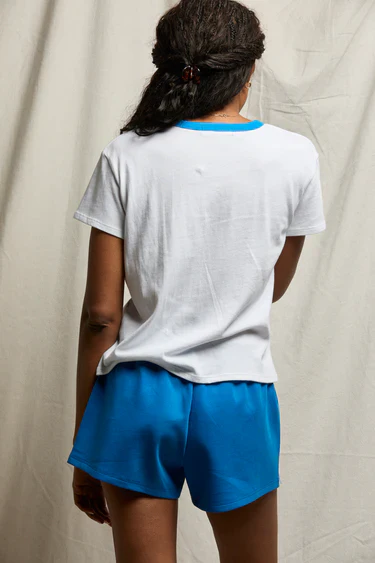 The Billie Contrast Tee Cobalt | Perfect White Tee - Image 5