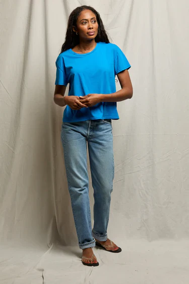 The Harley Tee in Cobalt | Perfect White Tee - Image 5
