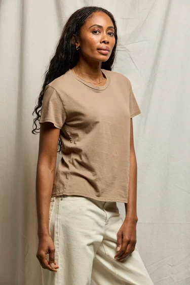 The Harley Tee in Mocha | Perfect White Tee - Image 2