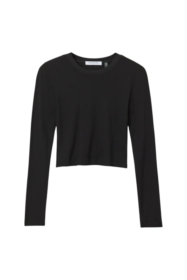 The Sienna lux rib top True Black | Perfectwhitetee - Image 4