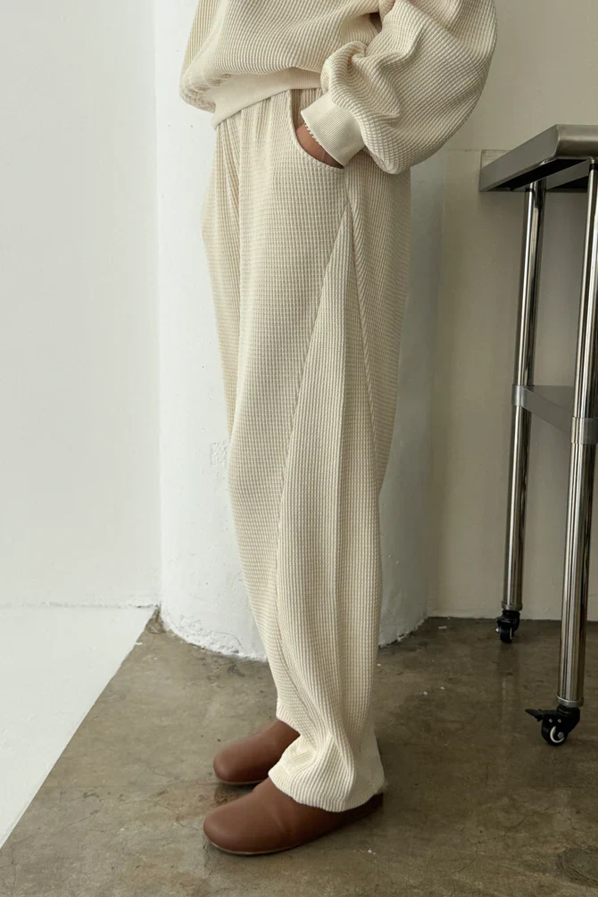 Waffle Lo Pants - Natural | Le Bon Shoppe - Image 2